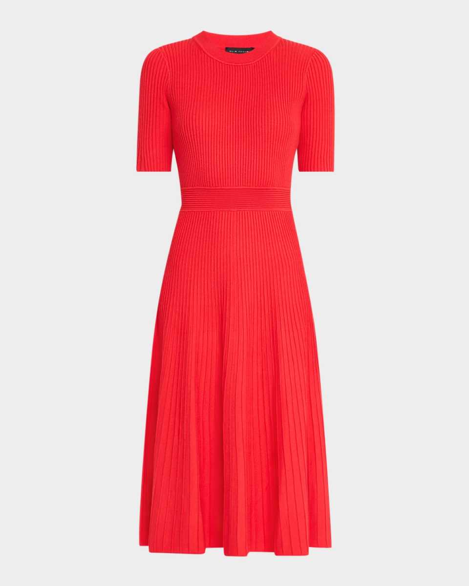 The Kaya Ribbed A-Line Midi Sweater Dress